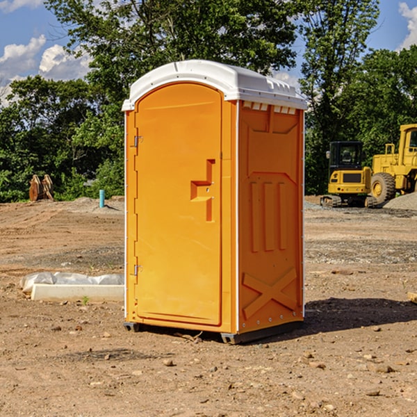 how often are the portable restrooms cleaned and serviced during a rental period in Seville OH